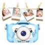 Imagem de Camera Digital Azul Infantil Mini Efeitos Fotos Voz Recarregável Com Capa Proteção Cachorro Jogos