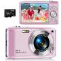 Imagem de Câmera digital Hiacinto 58MP 4K UHD com foco automático SD de 32 GB rosa