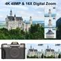 Imagem de Câmera digital VETEK 4K 48MP Vlogging 16X Zoom 32GB 2 baterias