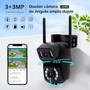 Imagem de Câmera Dupla 3mp3mp Full HD Wifi Segurança vigilância Zoom Externa noturna Camera IP prova dágua