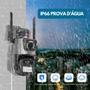 Imagem de Câmera IP de segurança externa sem fio, WiFi Smart 3 lentes, zoom 8X, rastreamento automático, CCTV, Visão noturna automático, sensor 360, 6K, 12MP