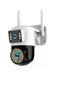 Imagem de Camera Ip Externa Wifi Dupla 2 Em 1 Visao Noturna Yoosee Cor Cor Branca / Preto