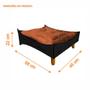 Imagem de Caminha Pet Cachorro Premium MDF Preto com Comedouro e Almofada Veludo Terracota - Desk Design