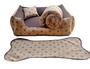 Imagem de caminha pet cama pra cachorro médio até 12kg  kit pet cama +edredom e tapete