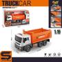 Imagem de Caminhão Caçamba de Fricção com Luz e Som - Construção - City Truck - Laranja - 1:16 - Yes Toys