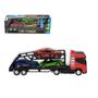 Imagem de Caminhão Cegonheira Grande com 3 Carrinhos Brinquedo Infantil Vermelho