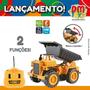 Imagem de Caminhão Controle Sem Fio Trator Move a Caçamba Basculante Carrinho Carro Draga DM Toys DMT6877