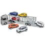 Imagem de Caminhão Infantil Cegonha Iveco Com 6 Jeeps Carrinho Com Pneus de Borracha Usual Brinquedos