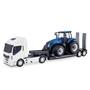 Imagem de Caminhão Iveco Hi-Way Plataforma C/ Trator New Holland T8 - Usual Brinquedos