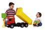 Imagem de Caminhão Super Caçamba Vermelho Com Pá E Rastelo Brinquedo Infantil 