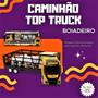 Imagem de Caminhão Top Truck Boiadeiro Fazenda Carga Com 4 Bois 55Cm