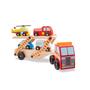 Imagem de Caminhão transportador de veículos de emergência de brinquedo Melissa & Doug Wood