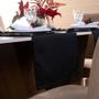 Imagem de Caminho de Mesa Basic Liso 1 Peça 1,30m x 40cm Decorativo Tecido Oxford - Preto