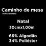 Imagem de Caminho de Mesa Natal Retangular 30x100cm Karsten Enfeites de Natal