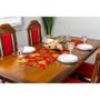 Imagem de Caminho de Mesa Natalino Decorativo Estampado e Liso 1,40m X 40cm Oxford