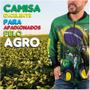 Imagem de Camisa Camiseta Agro Masculina Manga Longa c/ Zíper Bruto Fazenda Trator Dry Fit  Bruto Verde Agropecuária Blusa Com Proteção Solar UV 50+ Brasil