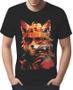 Imagem de Camisa Camiseta Color Animais Óculos Raposa Moderna 3