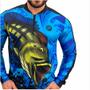 Imagem de Camisa Camiseta de Pesca Masculina Blusa Tucunare com Proteção Solar UV50+ Manga Longa com Zíper