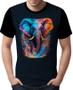 Imagem de Camisa Camiseta Estampada Elefante Fogo Ilustração Moda 3