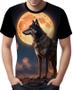 Imagem de Camisa Camiseta Estampada Steampunk Lobo Matilha Lua HD 2