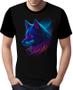 Imagem de Camisa Camiseta Estampada T-shirt Face Lobo Neon Canino 3