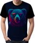 Imagem de Camisa Camiseta Estampada T-shirt Face Urso Neon Moda 4