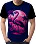 Imagem de Camisa Camiseta Estampada T-shirt Flamingo Ave Cor Rosa 2