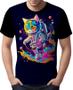 Imagem de Camisa Camiseta Galaxias Gato Astronauta Fofo Marte Lua 2