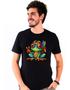 Imagem de Camisa Camiseta Preta Sapo Hippie Paz E Amor M6