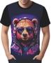 Imagem de Camisa Camiseta Tshirt Animais Óculos Urso Fone Moderno 1