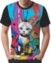 Imagem de Camisa Camiseta Tshirt Gato Gatinho Pop Art Abstrata HD 5