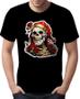 Imagem de Camisa Camiseta Tshirt Natal Festa Papai Noel Caveira Dark 3