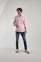 Imagem de Camisa Canoa Manga Longa Xadrez Button-Down Rosa/Branco