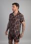 Imagem de Camisa Casual Abstract Dark Flowers