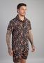 Imagem de Camisa Casual Abstract Dark Flowers