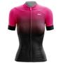 Imagem de Camisa Ciclismo Feminina Abstract Rosa Preta FPU50+ Babylook