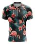 Imagem de Camisa Ciclismo Floral Flamingo Preta Curta Bike Dry Fit Mtb