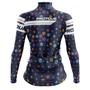 Imagem de camisa ciclismo manga longa feminina Pro Tour Patinhas Dry Fit UV 50+ Com Bolsos
