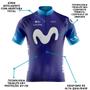 Imagem de Camisa Ciclismo Masculina Movistar Azul Com Bolsos Uv 50+