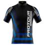 Imagem de Camisa Ciclismo Masculina MTB Pro Tour Brasão Azul Dry FIt Proteção UV50