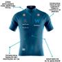 Imagem de Camisa Ciclismo Masculina Williams F1 Azul Com Bolsos UV 50+