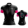 Imagem de Camisa Ciclismo Mountain Bike Feminina Pro Tour Caveira Tecido Dry Fit Proteção UV 50 Com Bolsos