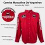 Imagem de Camisa Country Masculina Os Vaqueiros Bordada Competição Cowboy Vermelho Preto Azul Marinho