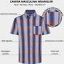 Imagem de Camisa Country Original Masculina Wrangler Tricoline Xadrez Azul Ref.WSS131