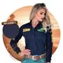 Imagem de camisa country radade manga longa rodeio cowboy feminina agro