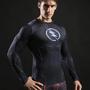 Imagem de Camisa de Compressão Zoom Flash Preto Rashguard em Elastano Manga Longa - Ts Rock Heroes