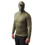 Imagem de Camisa de Pesca Proteção UV50+ com Touca Ninja Verde Militar