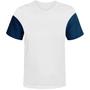 Imagem de Camisa de Poliéster branca com manga azul royal - P