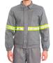 Imagem de Camisa de Proteção Para Arco Elétrico NR10 ATPV11 Mr Safety Cinza Sem Bolso, Fechamento Total em tiras autocolantes, Punho Elástico CA 45376