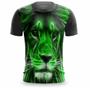 Imagem de Camisa Estampada 3D Masculina Leão Tigre Neon Camiseta Animais